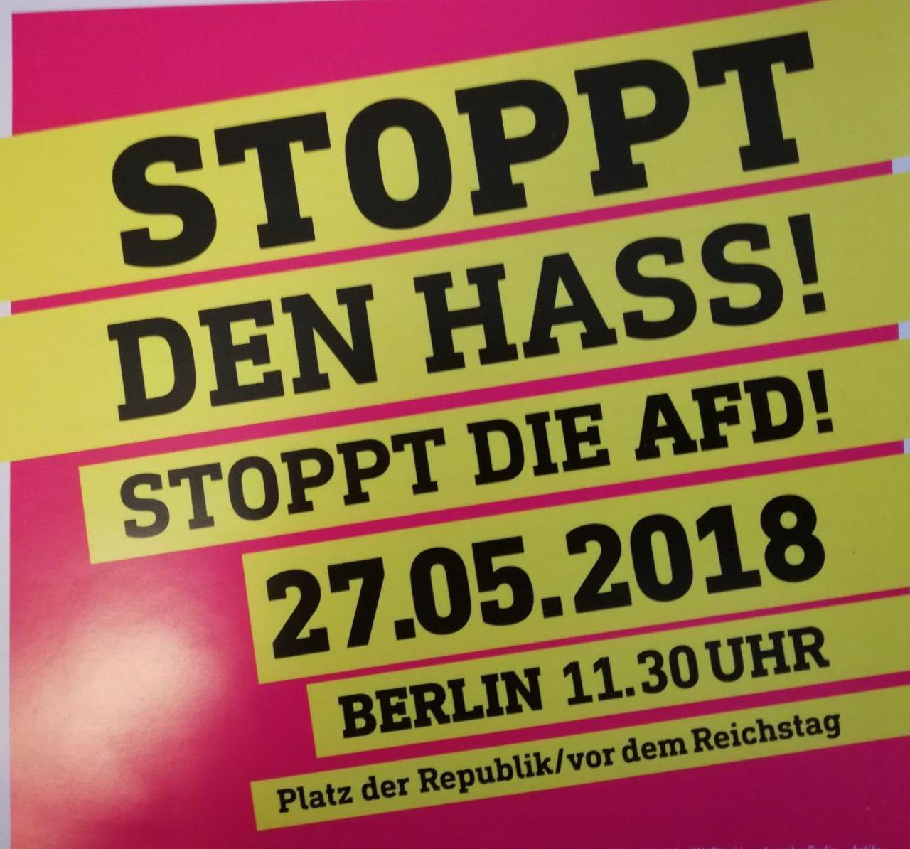 Stoppt den Hass – stoppt die AfD!